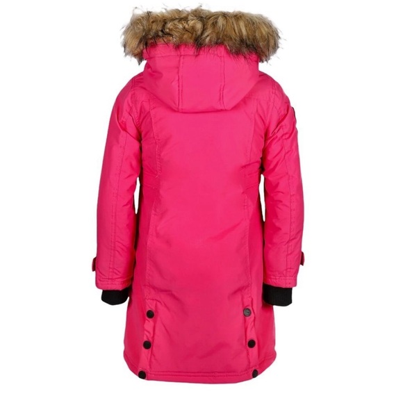 Canada Weather Gear girls faux fur waterproof parka fuchsia 5/6 - Picture 4 of 10